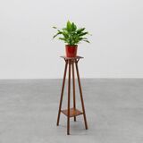 Art Deco tall oak wooden console or pedestal, France 1920s