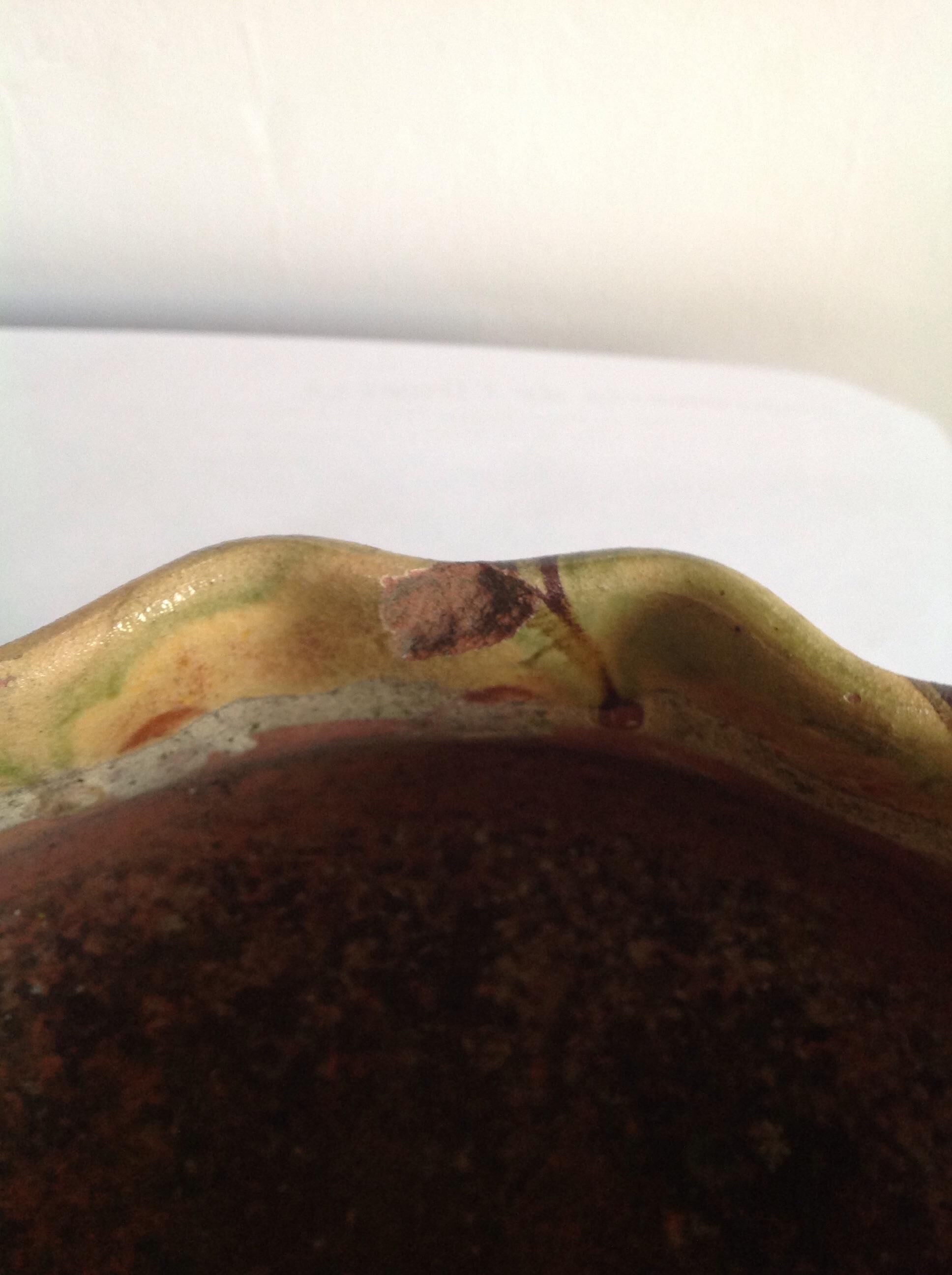 Two glazed terracotta planters