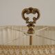 French Antique 2 Light Bronze Boulotte Table Lamp With Cream Pleated Shade