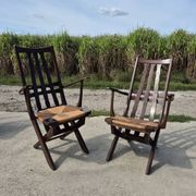 Set 4 vintage Triconfort France adjustible 1960s deckchair