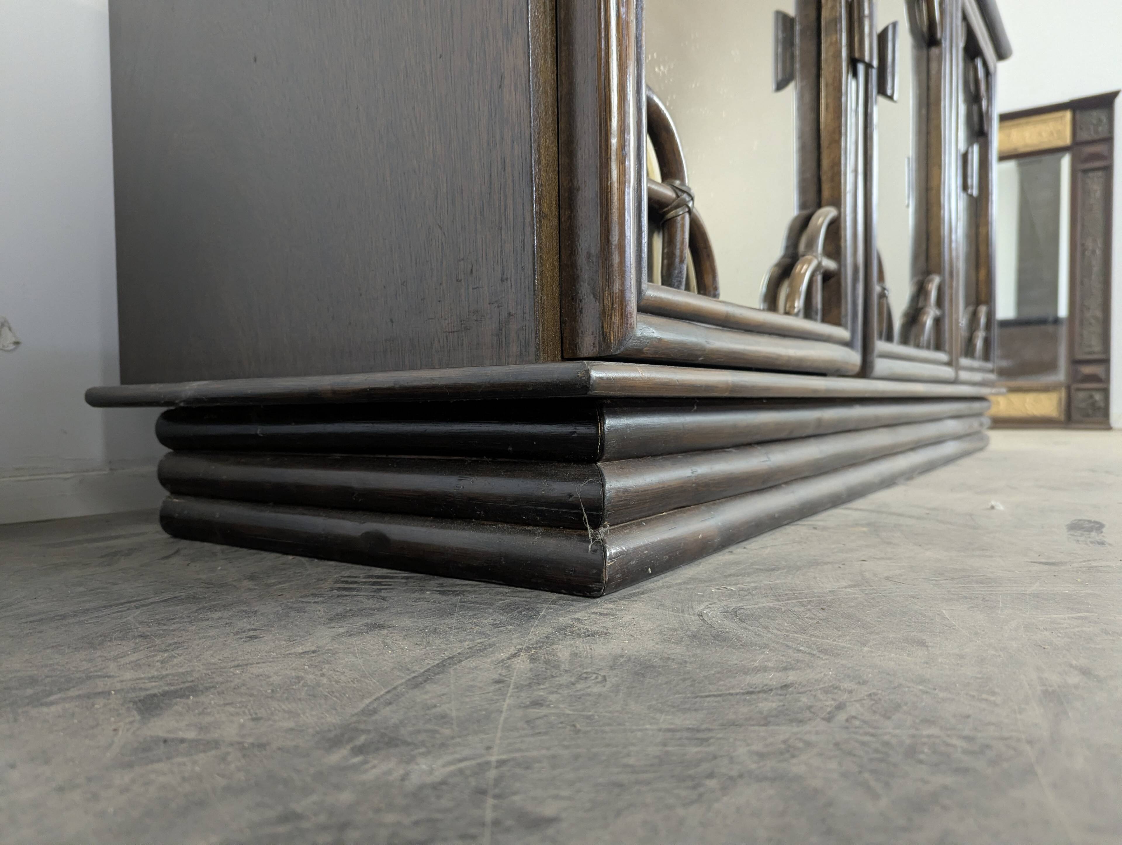 Rochebobois enfilade from the 1980s in a bamboo style.