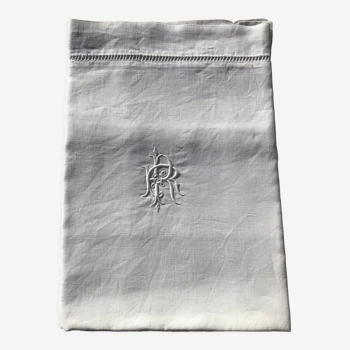 Pillowcase linen embroidered RR interlaced day scale