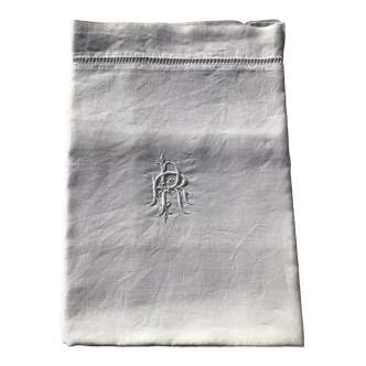 Pillowcase linen embroidered RR interlaced day scale