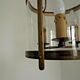 Large Vintage French Brass Cylindrical Glass 3 Light Hanging Hall Lantern