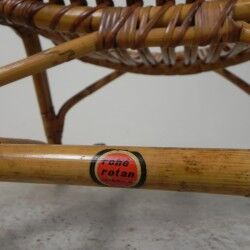 Rohe Noordwolde bamboo and rattan chair, 1950s