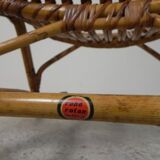 Rohe Noordwolde bamboo and rattan chair, 1950s