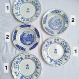 Vintage blue soup plates
