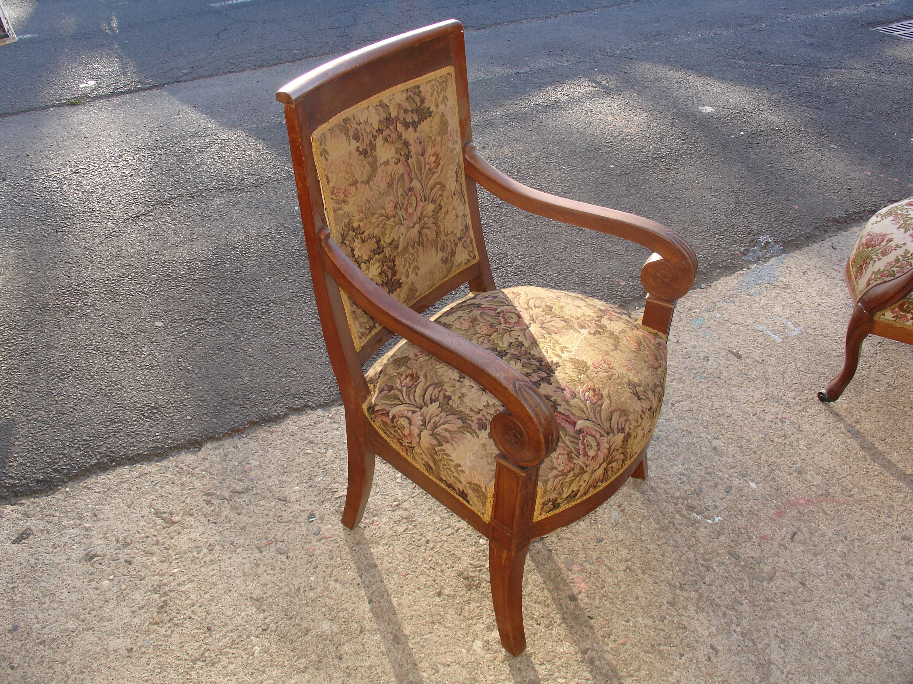 Walnut armchair from the Consulate period