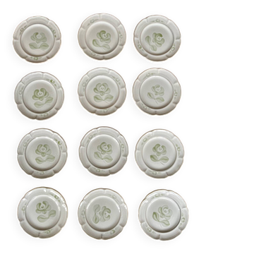 12 assiettes à dessert en faïence - Niderviller