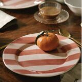Set of 4 hand-painted ceramic dinner plates