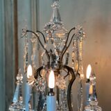 Pair of bronze and cut crystal girandoles circa 1900