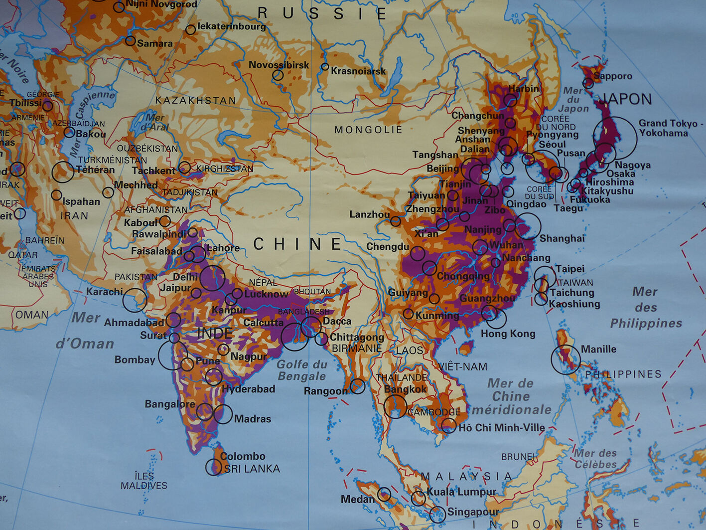 School map poster vintage of Asia Edition MDI