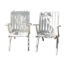 Paire de fauteuils de jardin en bois