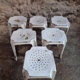Set of 6 French industrial stools by Multipl’s – 1930s