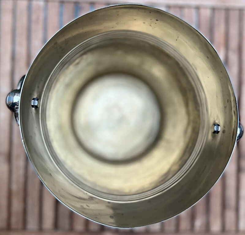 Silver metal champagne bucket