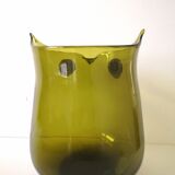 Zoomorphic pot "owl" blown glass