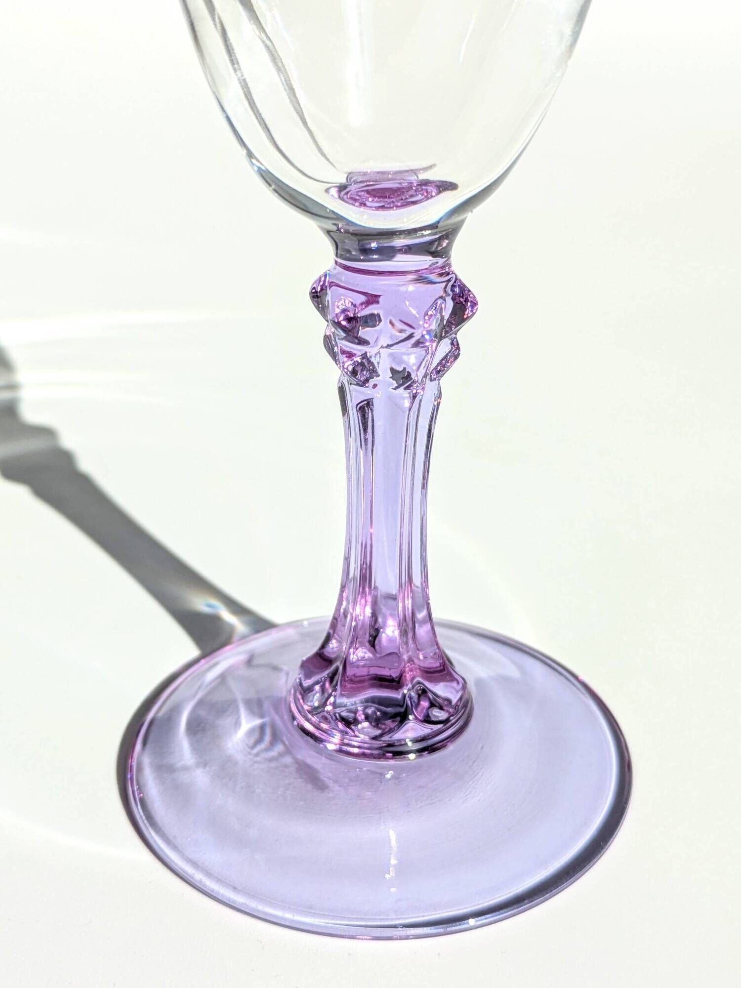 Lot de 4 flûtes Crystal d'Arques vintage en verre alexandrite
