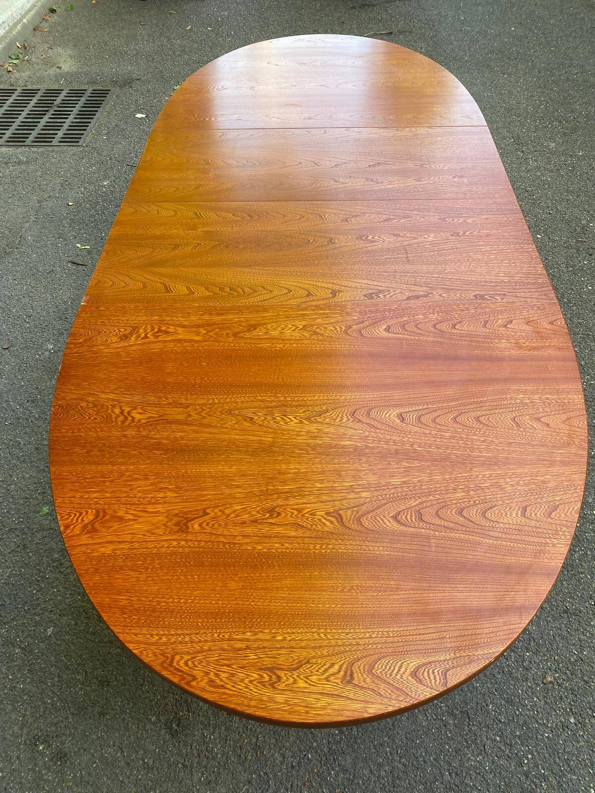 Table scandinave ovale extensible Baumann teck 240cm 1980