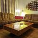 Wooden burl coffee table, Italian design by Roche Bobois, 1970s.