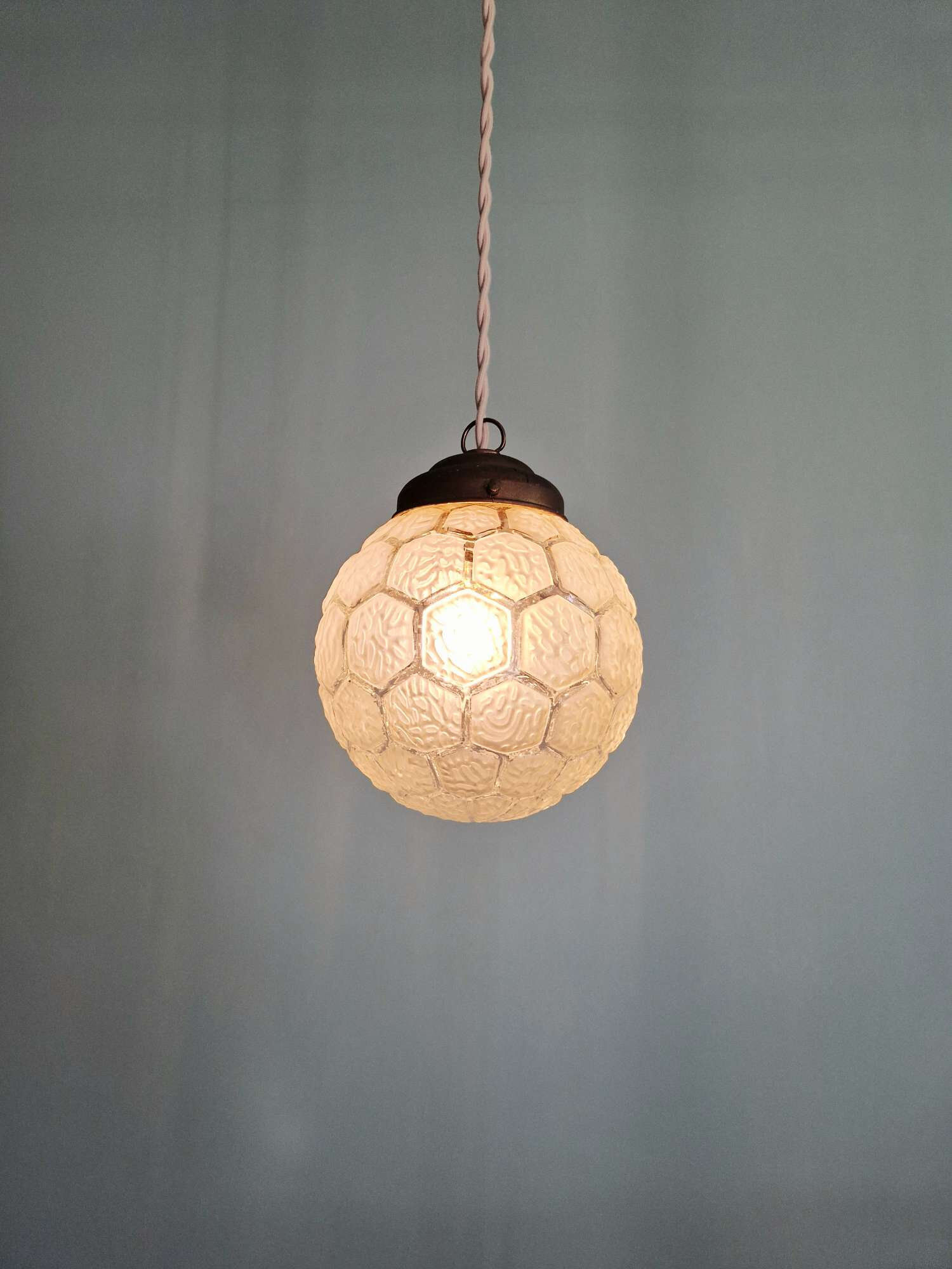 Art Deco satin glass pendant light, 1920s-30s