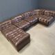Vintage modular patchwork leather sofa DS11 by Desede, 1960s