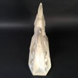 Salt-glazed stoneware sculpture, Roger Guérin, stylised fish, Art Deco