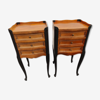 Pair of vintage Louis XV style bedside tables