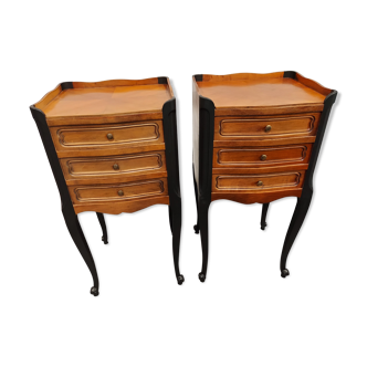 Pair of vintage Louis XV style bedside tables