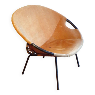 Fauteuil Circle en daim par Lusch Erzeugnis pour Lusch &Co