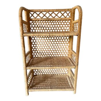 Etagère vintage en rotin