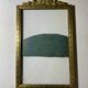 Old photo frame in golden brass floral decoration and small knot 18th With glass