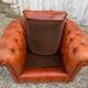 Salon canape and 2 chesterfield armchairs in vintage cognac leather from the 1970s