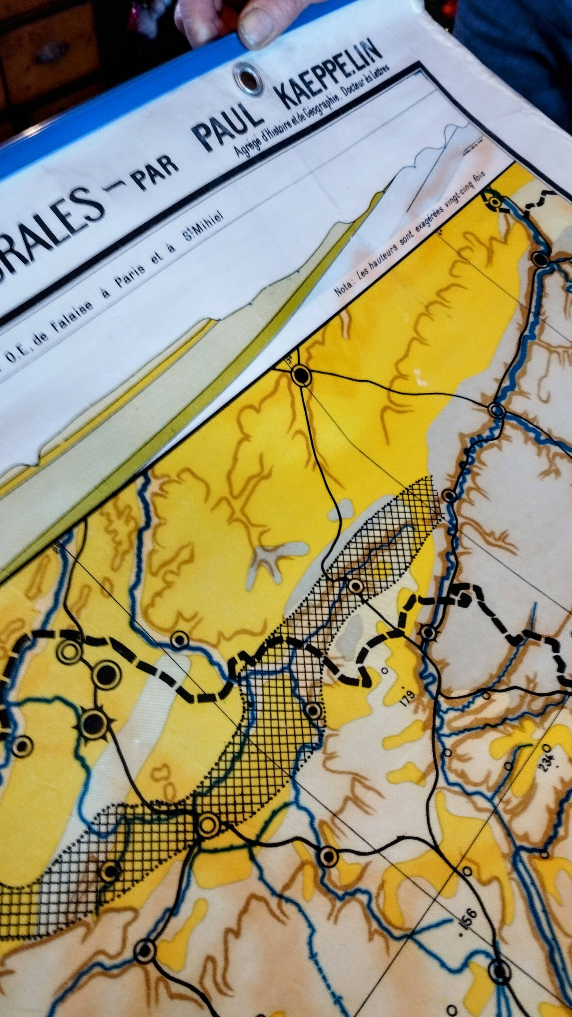 Carte scolaire 1940 "bassin parisien" 120x200 cm