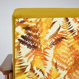 Polish vintage armchair "Fox" designed by H. Lis, fully renovated, 60s, yellow velvet-golden autumn