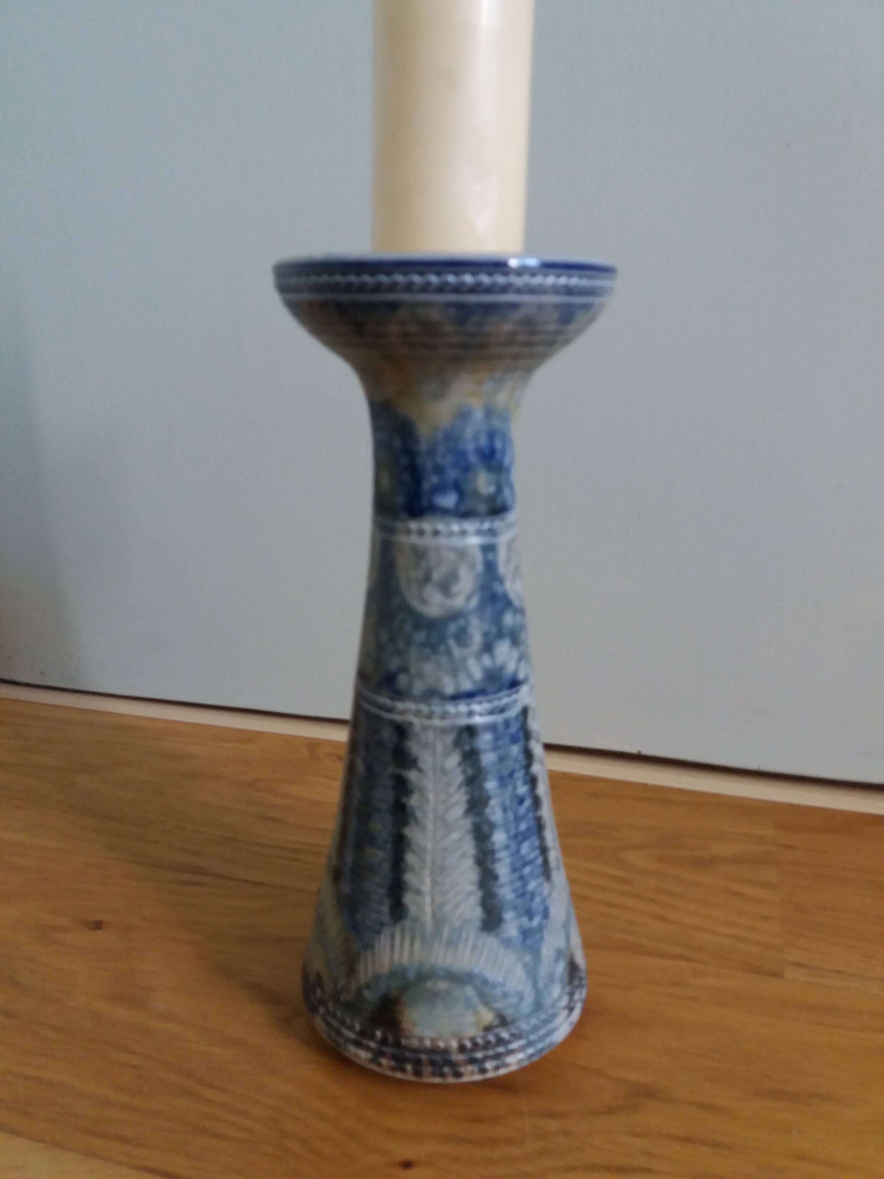Candle holder vase signed Jean Claude Courjault