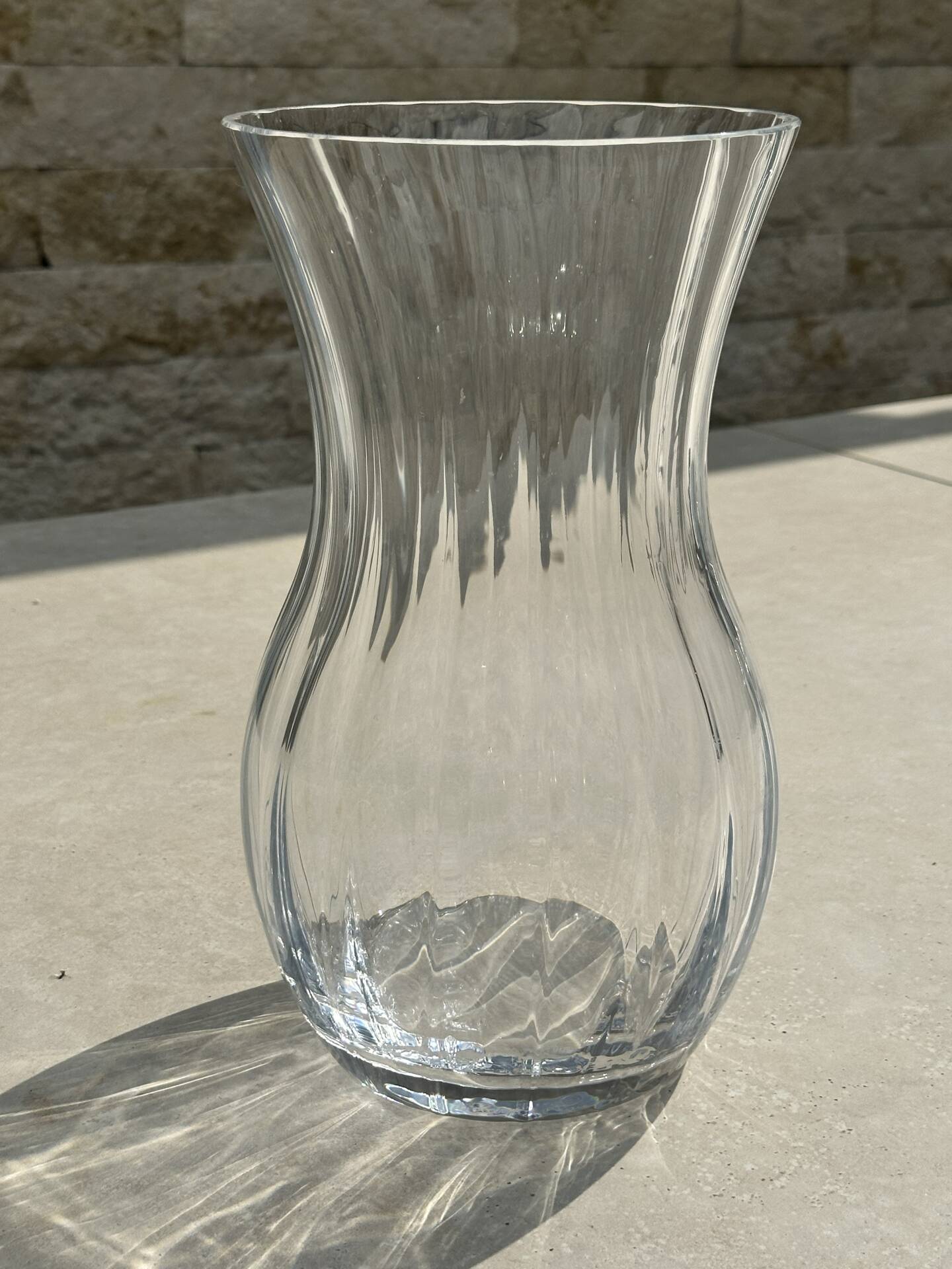 Large baluster vase in fluted crystal from the Daume house, France.