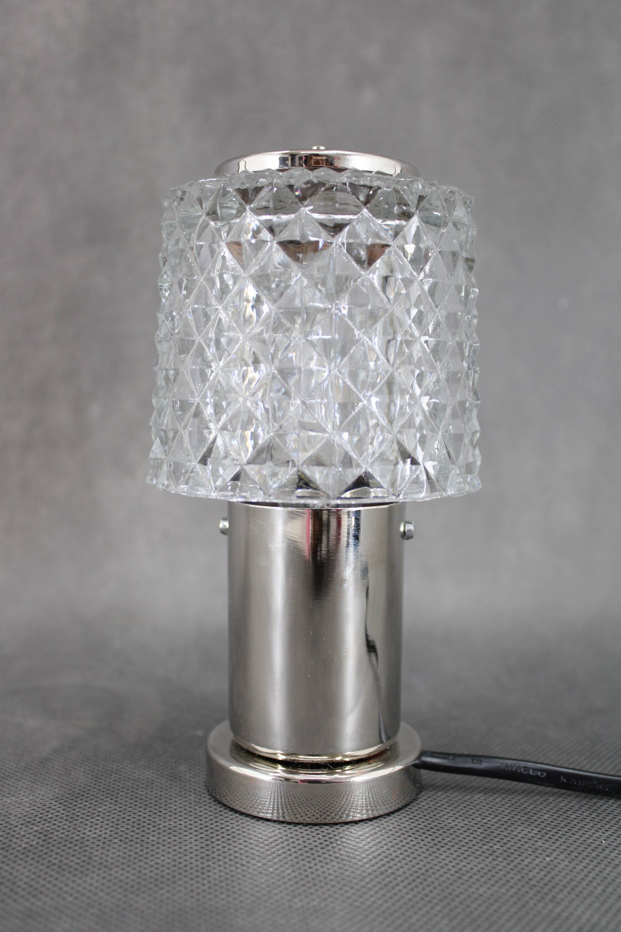 1970s Glass Table Lamp by Kamenicky Senov, Czechoslovakia