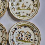 Vintage earthenware table service made in Italy, reproduction 18th century Moustier, 24 cm