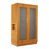 Vintage maple veneer wardrobe, design, Italy, 1950s
