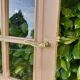 Old moulded glass communication door 221x83cm 15 small panes