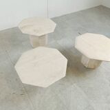 Vintage travertine nesting or side tables, 1970s