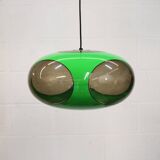 Massive Belgium Space Age UFO Lamp, Green Mid-Century Modern Lighting