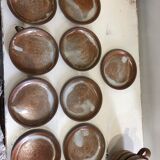 Set of 9 cups and under cups in sandstone