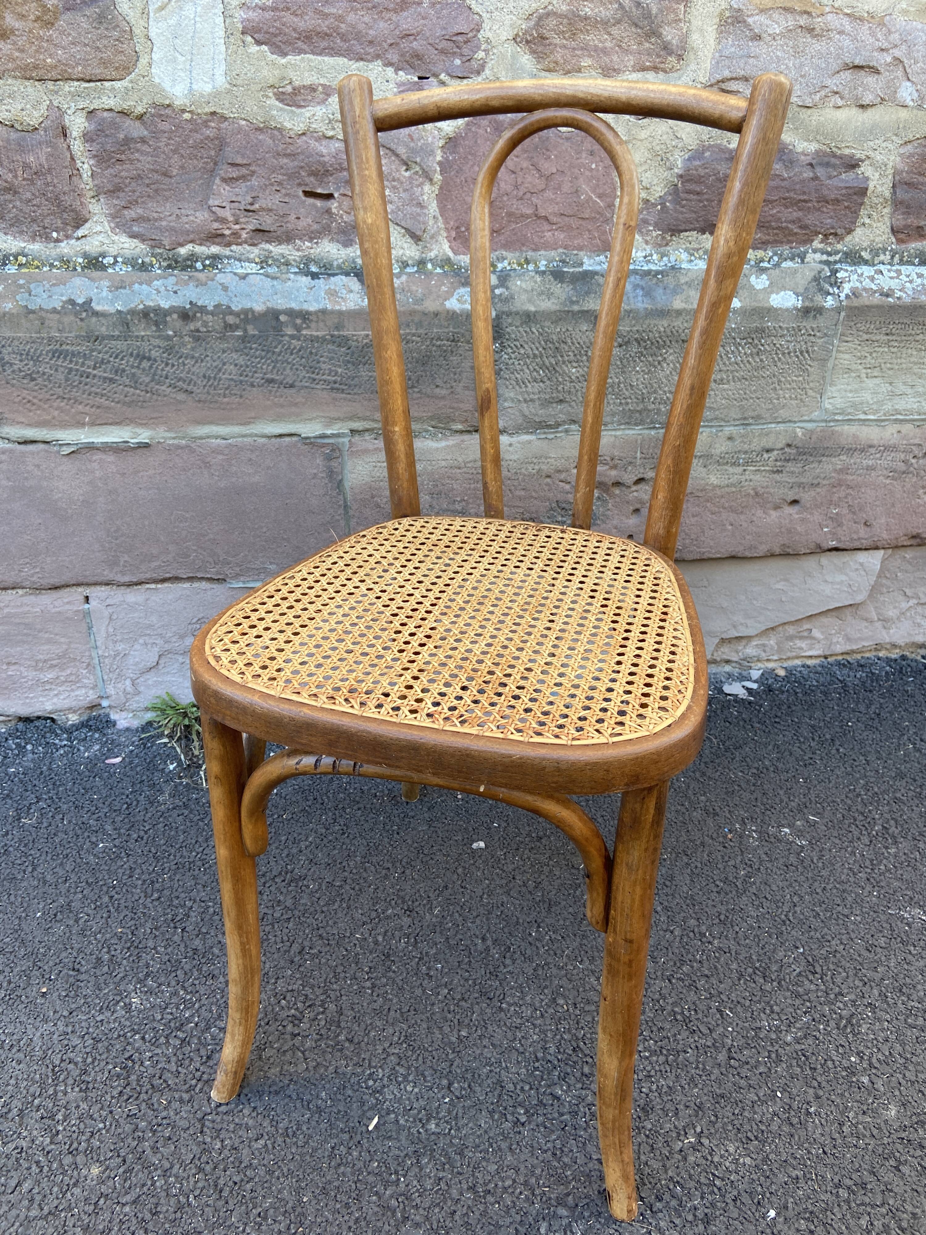 Viennese chair bentwood bistrot café Paris signed Baumann