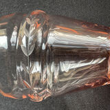 Service for 4 people - Art Deco - Glass or 1/2 pink crystal blown and cut