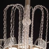 Elegant Art Decò, Barovier & Toso Chandelier, Murano Glass, 1950s