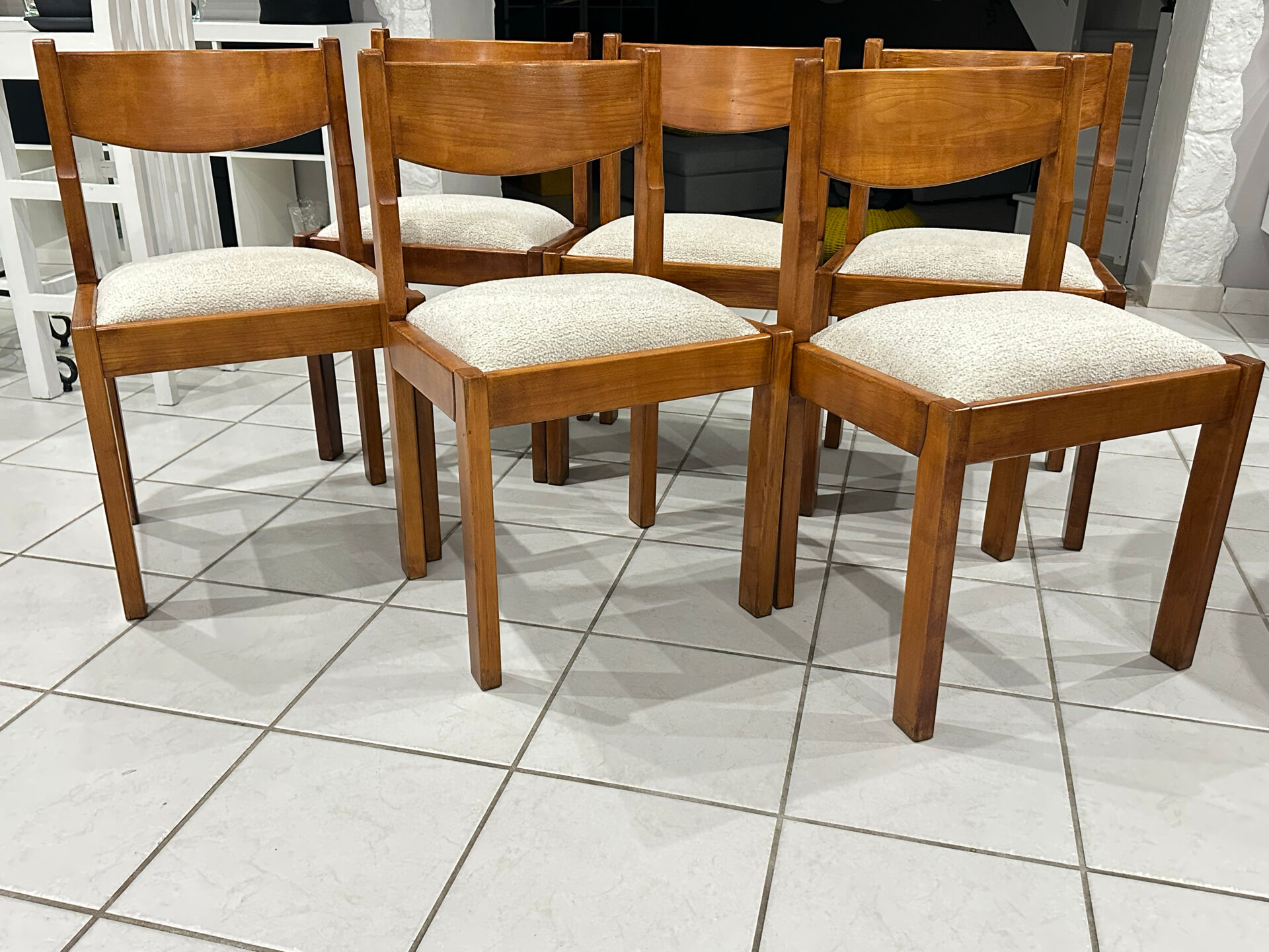 Set of 6 elm chairs from Regain vintage 1980.
