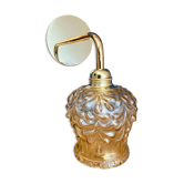 Vintage globe wall lamp in amber glass