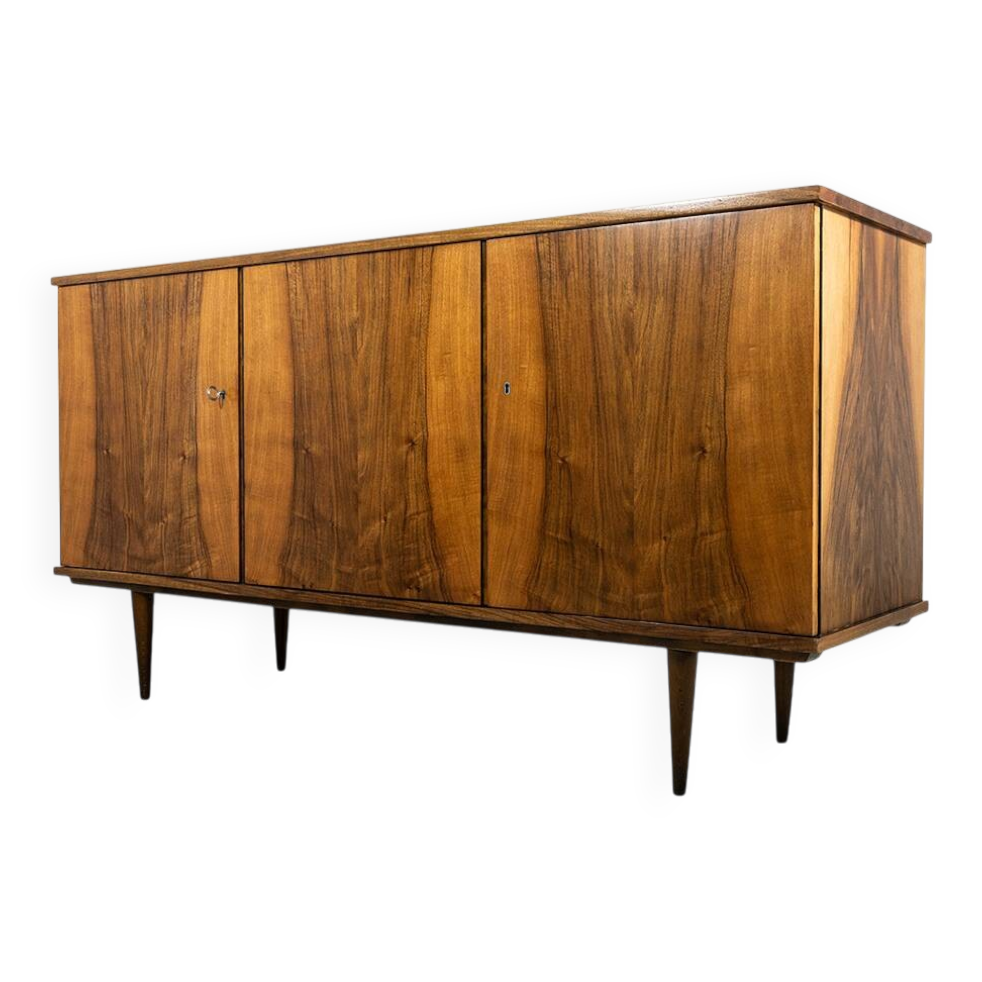 Vintage Walnut Sideboard By Lfm, Poland, 1970’s