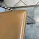 1 Linda armchair chair by Arrben in camel brown leather with a chrome steel frame.